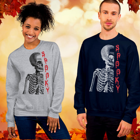 Spooky Skeleton Crewneck T-Shirt/Sweatshirt-Unisex