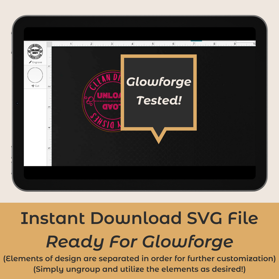 Clean Dirty Dishwasher Magnet SVG - Instant Download
